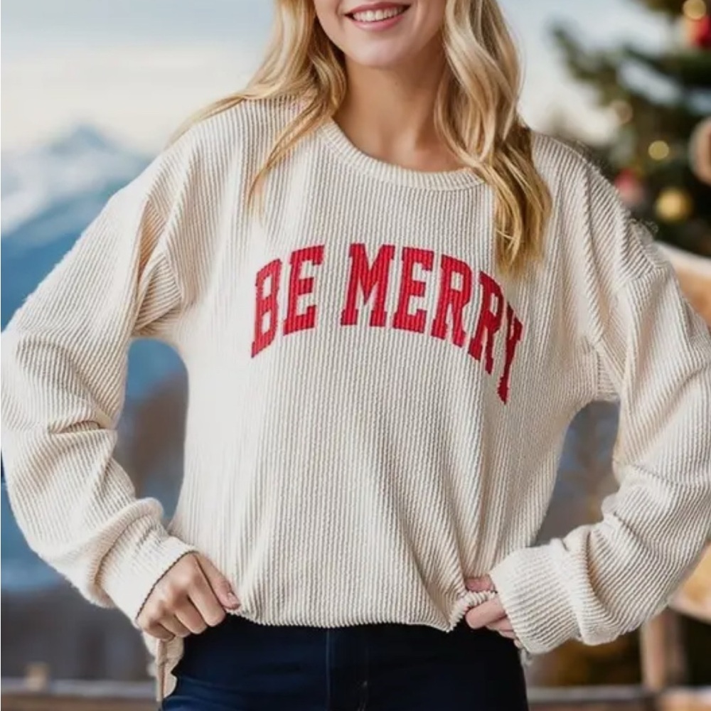 HEIMISH USA Be Merry Ribbed Top / Shirt

New with tags from my boutique!